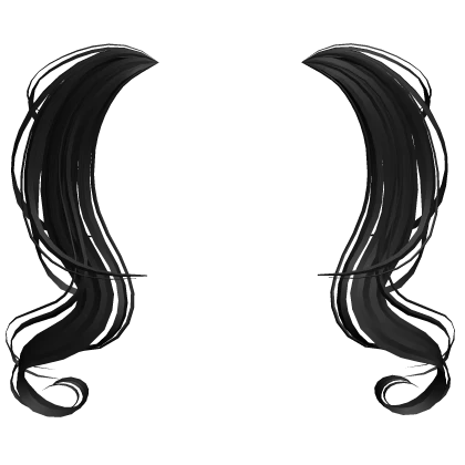 Twintails Y2K Hair Extension Black Pigtails Curly