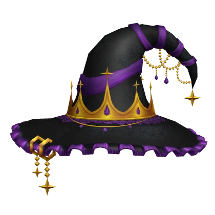 Halloween Purple Jeweled Witch Hat