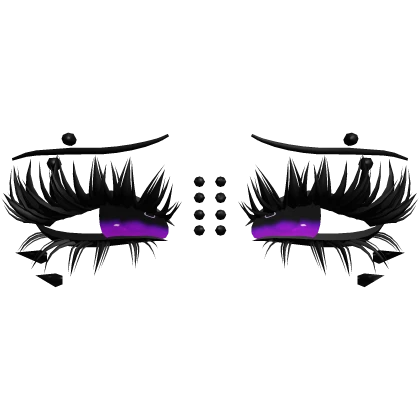 ♡ emo lashes w piercings (purple)