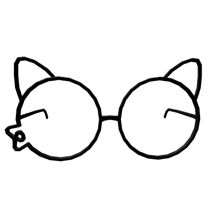 Round Kitty Glasses (Black)