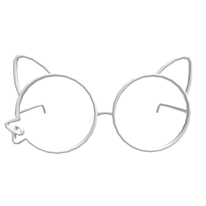 Round Kitty Glasses (in White)