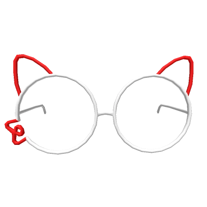 Round Kitty Glasses (in Red and White)