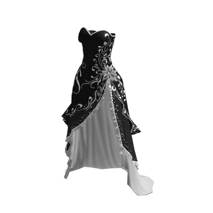 ♾️ Black & white twilight bloom gown