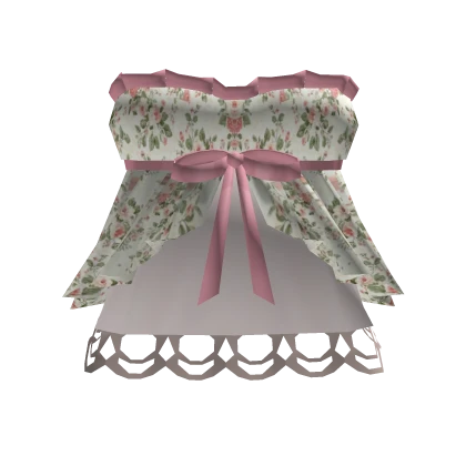 Green and Pink Floral Babydoll Dress 
