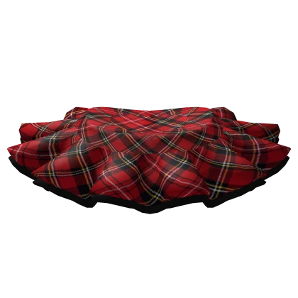 [Blush Fashion] Red Tartan Frill Skirt