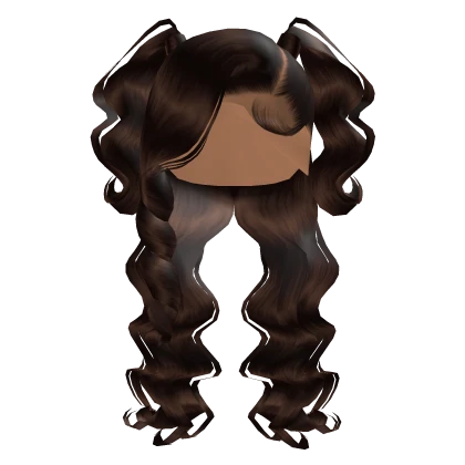 Side Part W/ Pony Curls In Brown