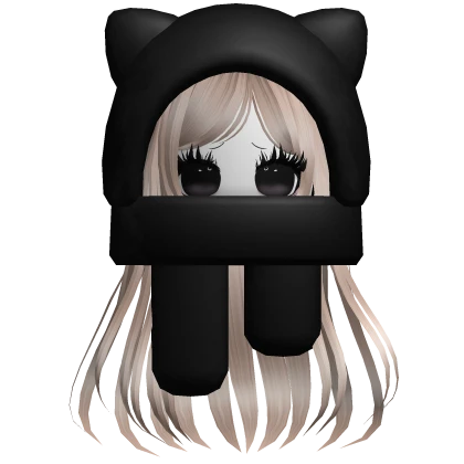 ♡ moe hair w oversized kitty hood platinum