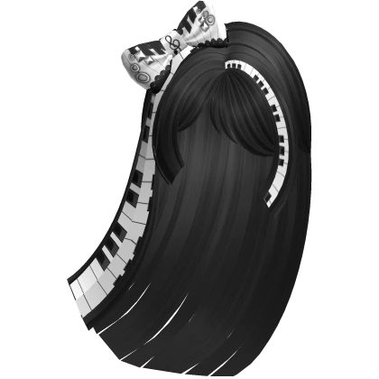 black scene piano striped highlight music note bow