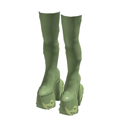 Alien Thigh High Boots (Sage)