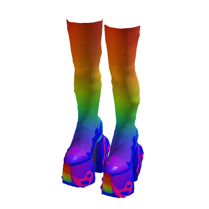 Alien Thigh High Boots (Rainbow)