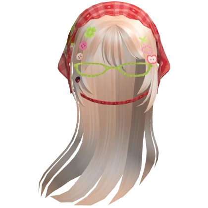 ♡ igari flowy hair w/ bandana and clips (blonde) 