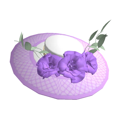 Elegant Floral Hat - Purple