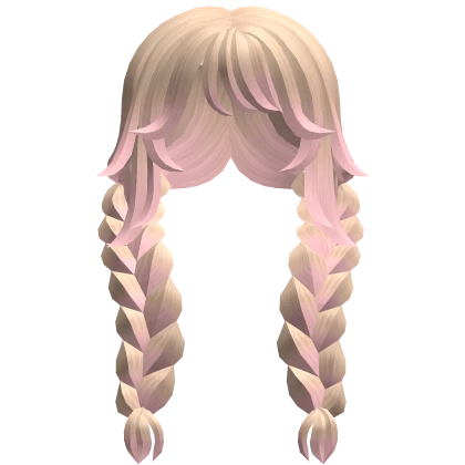 Fluffy Anime Messy Braided Hair Blonde to Pink