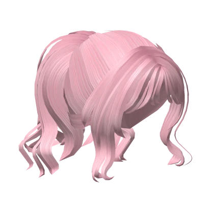 Messy Anime Fluffy Ponytail Pink