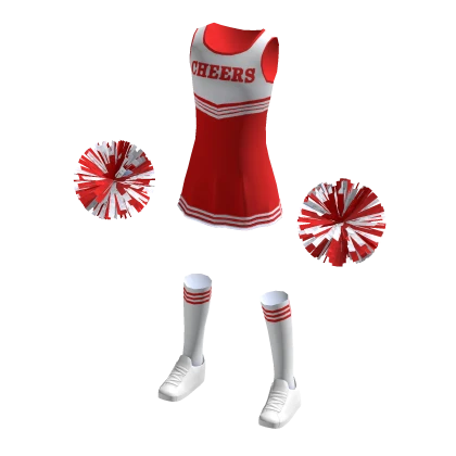 Cheerleader Outfit w Pom Poms