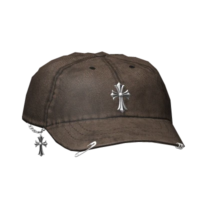 Pierced Distressed Brown Hat