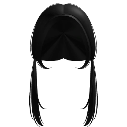 Kawaii Low Straight Pigtails in Black