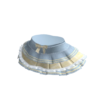 Ruffled Denim Skirt Yellow Pastel