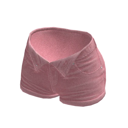 Jean Shorts Unzipped Pink Denim Opened Ripped Y2K