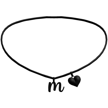 ♡ initial m heart necklace in black (3.0)
