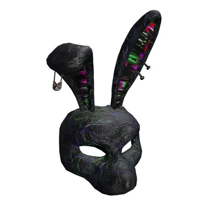 Black Bunny Glitched Mask