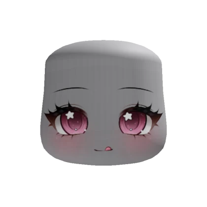 kawaii pink star yum chibi face (recolorable)