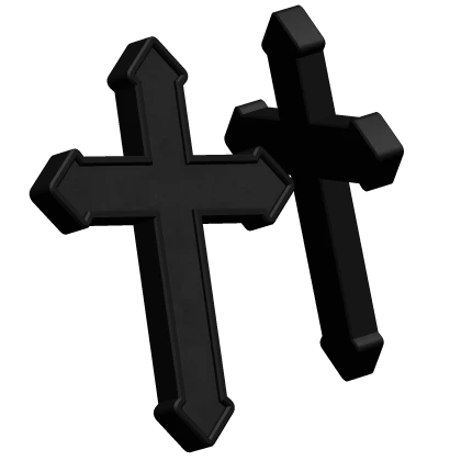 black cross hair clips