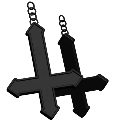 black upside down cross earrings