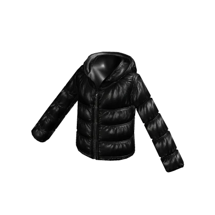 Shiny Black Puffer Jacket