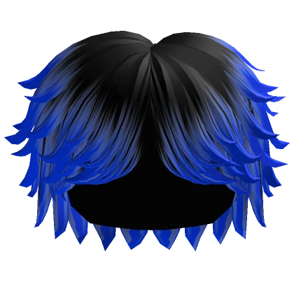 Fluffy Swept Cool Boy Hair (Black to Blue)