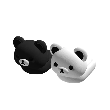 Black/White Bear Slippers