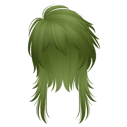 messy vkei anime hair (green)