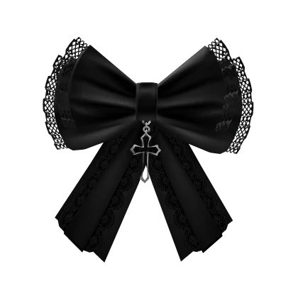 gothic lace bow eyepatch w/ cross