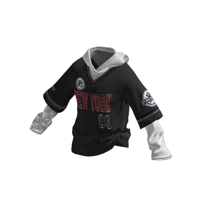 💗Y2K NEW YORK LAYERED HOODIE_BLACK