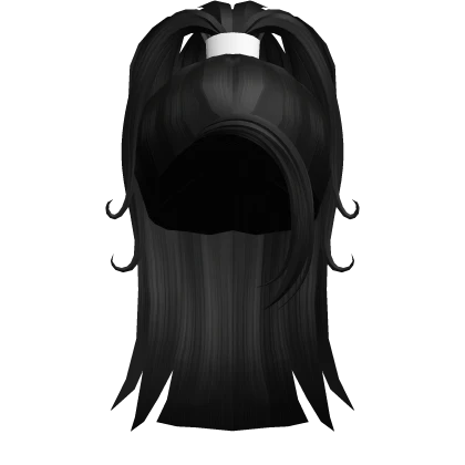 Long  Wavy y2k High Ponytail in black