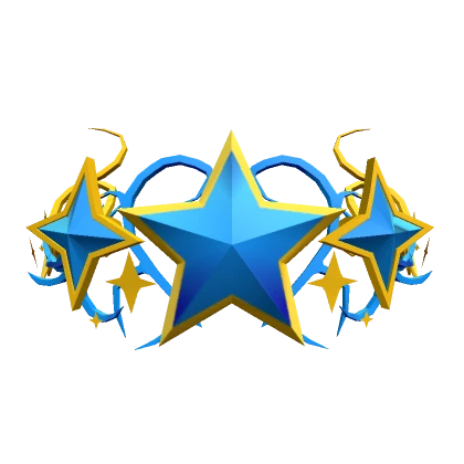 Blue & Gold Star Cyber Sigil Crown