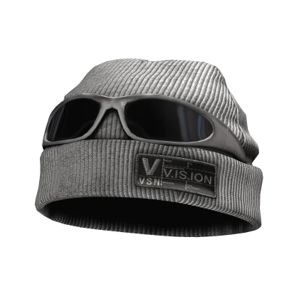 White Washed Beanie w/ Y2K Shades