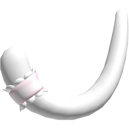 ♡ : white kitty tail w/ pink kawaii ruffle cuff