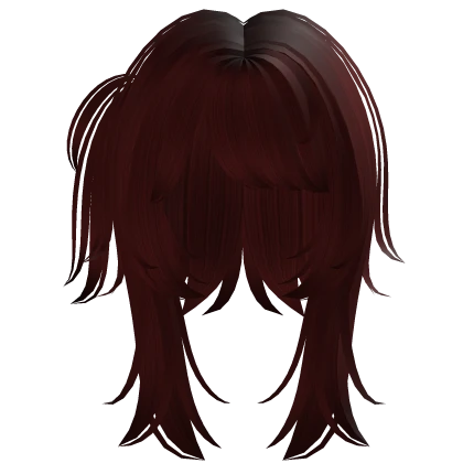 cute y2k messy short wolfcut hair in red