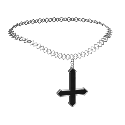 silver upside down cross chain necklace