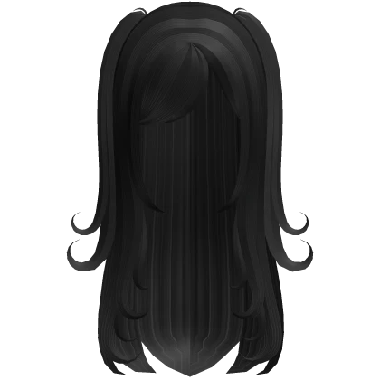 ♡ : kawaii swirly pigtail long hair in black
