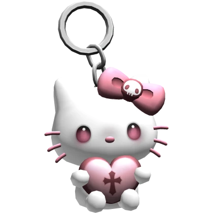 ♡ vamp kitty keychain