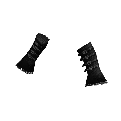 gothic arm warmers w buckles black