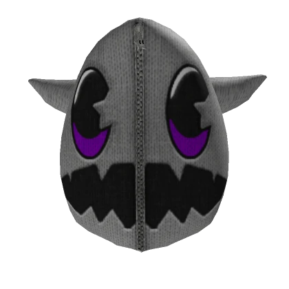 GRAY Y2K PURPLE MONSTER ZIP-UP HOODIE