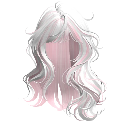 White & Pink Lush Romantic Wavy Hair
