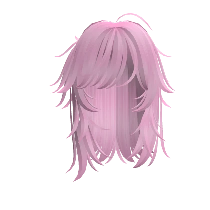cute y2k messy wolfcut hair in pink