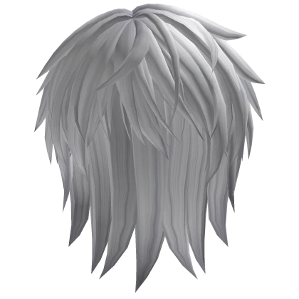 Messy Wolfcut Hair in White
