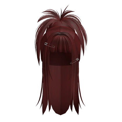 Y2K Grunge Punk Ponytail w/ Pins (Red)