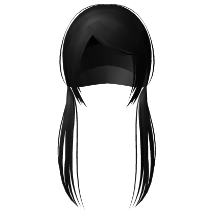 long straight wispy scene horror pigtails black