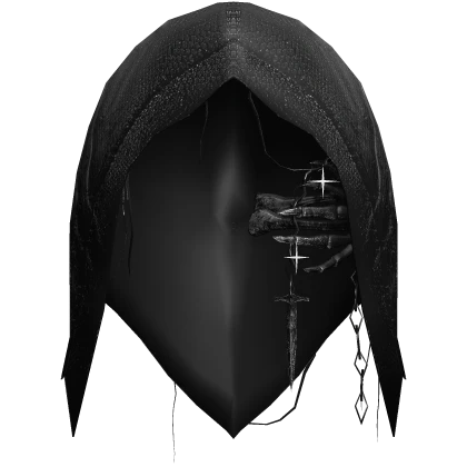 Grunge Esoteric Skeleton Arm Hood Black